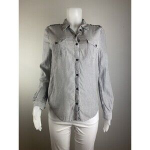 F. Joie Top Size M Multicolor Shirt Striped Button Long Sleeve Blouse